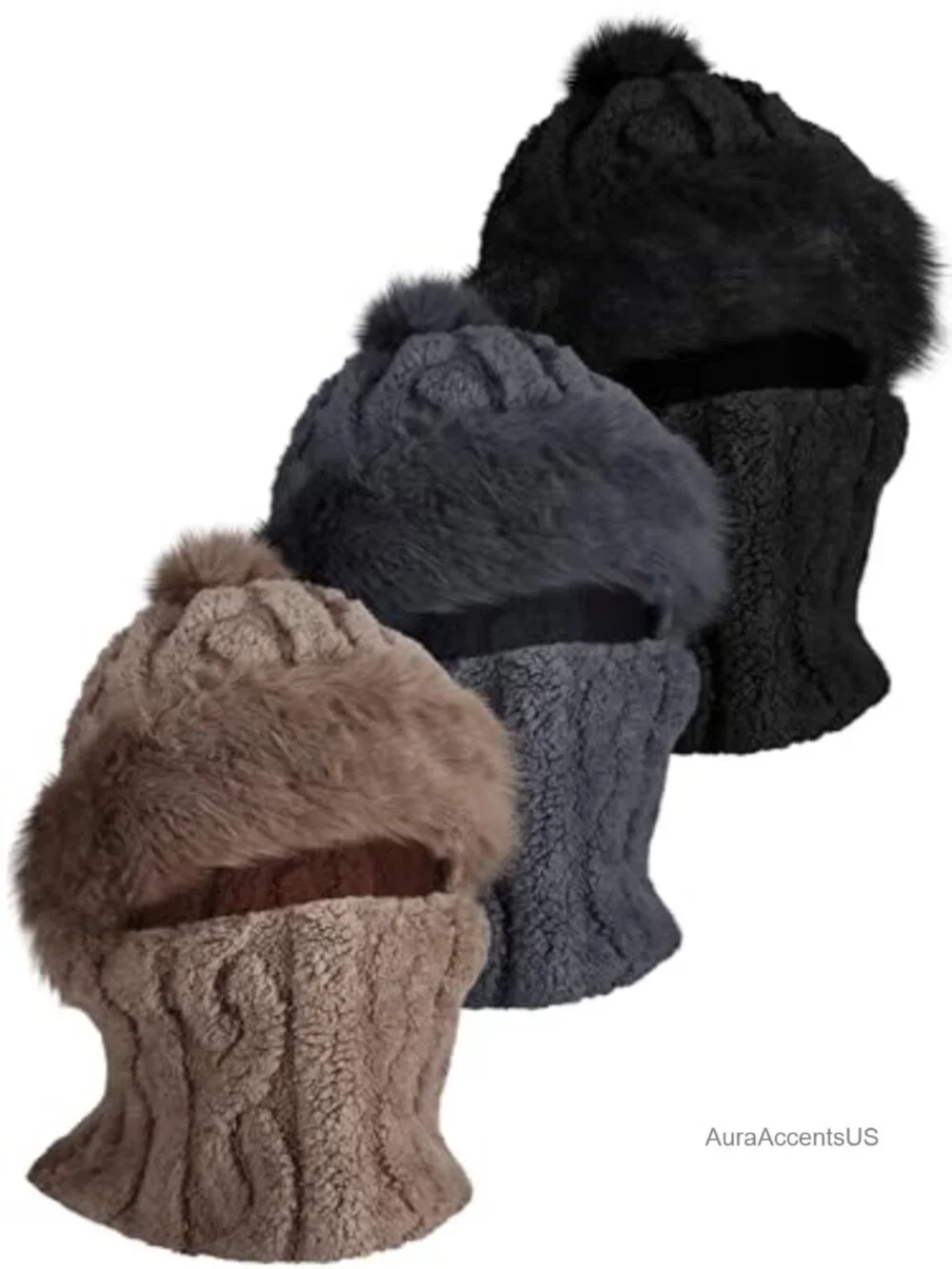 3 Pack Winter Balaclava Ski Mask Fleece Lined Windproof